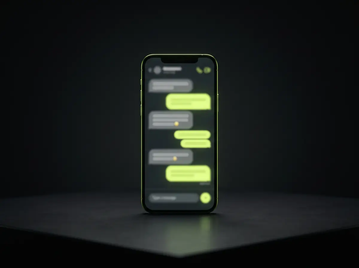 Illustrative render: WhatsApp, Instagram & Messenger inbox